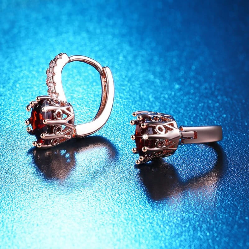Red Heart Stones Earring - Image 4