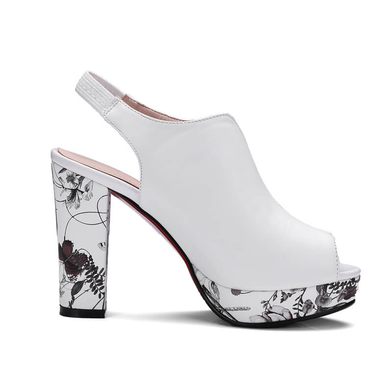 Flower Platform Smooth Sandals - Image 6