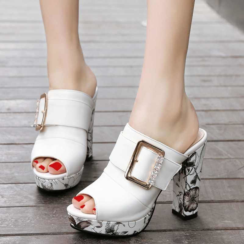 Flower Platform Buckle Sandals - Image 9