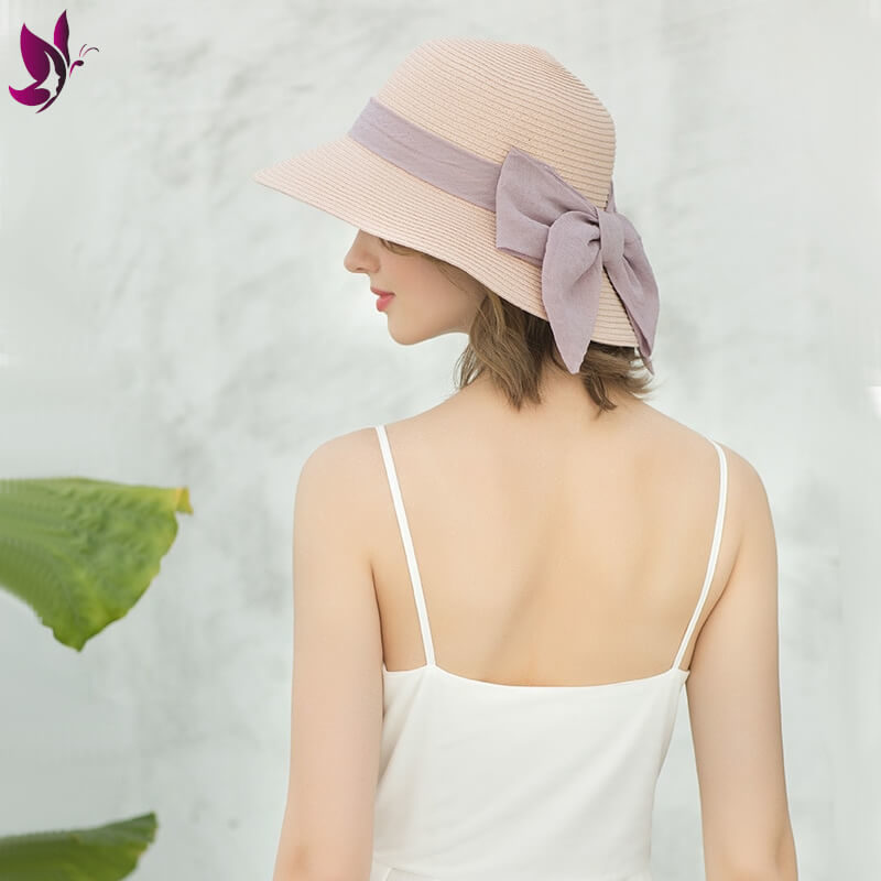 Ribbon Bow Knot Beach Hat - Image 7